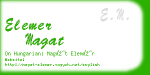 elemer magat business card